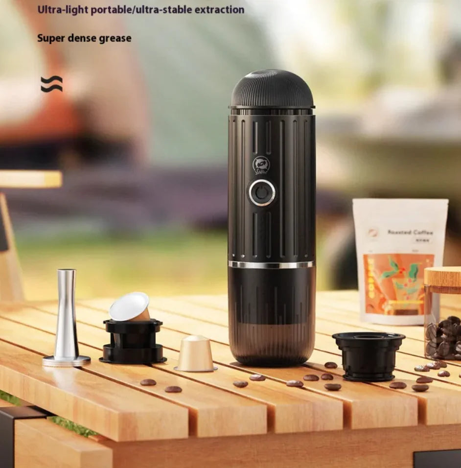 Compact Wireless Capsule Coffee Maker for Car Use