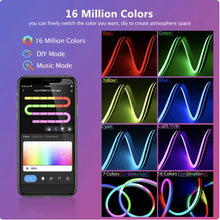Bande lumineuse LED intelligente WiFi au néon avec motif graffiti en silicone