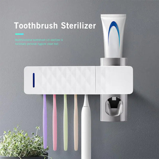 UV Toothbrush Sanitizer and Holder - Multifunctional Rack