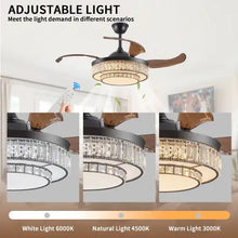 Modern LED Retractable Ceiling Fan With Light And Remote Control Unavailable Platform- Temu