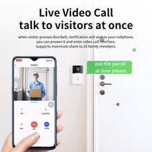 Sonnette intelligente sans fil avec interphone, caméra vidéo, carillon, anneau de porte