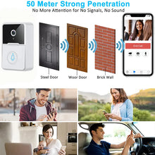 Sonnette de sécurité sans fil intelligente WiFi, interphone, caméra vidéo, sonnette de porte, carillon