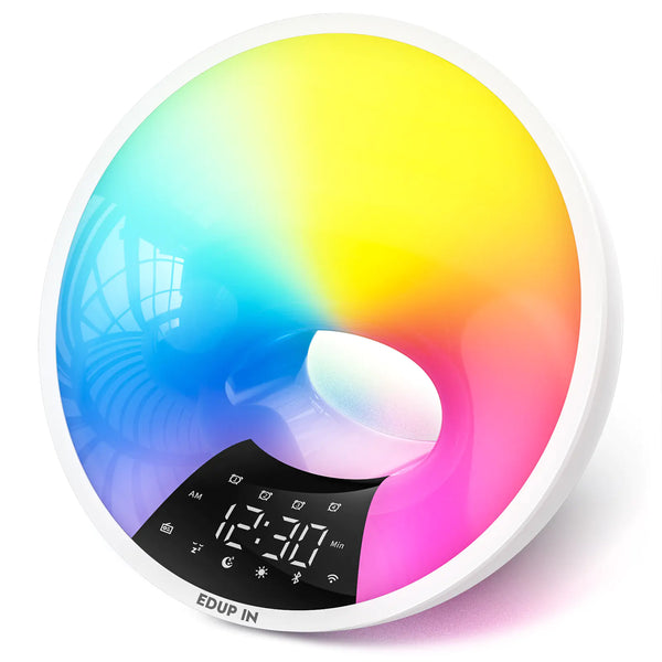 Smarter App-Wecker mit weißem Rauschen und Sonnenaufgangslichtern