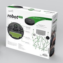 Box packaging of a robot vacuum cleaner.