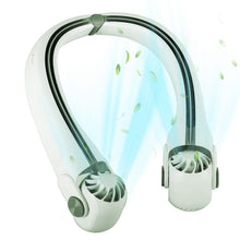 Necklace-shaped fan with a white and gray design on a white background