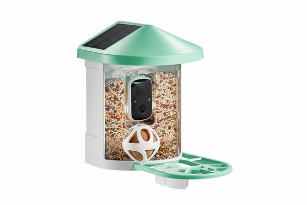 VEVOR Smart Bird Feeder with Camera, 2K HD AI Identify 10000+ Bird Species, Solar-Powered Bird Watching Camera with Auto Capture & Instant Notify, Wireless Outdoor Gift for Bird Lover (3 Solar Panels)