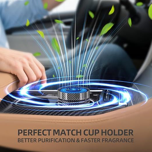 Car cup holder with a purification device.