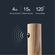 Veilleuse LED magnétique en bois avec détecteur de mouvement PIR – Lampe sans fil rechargeable par USB pour armoire et couloir