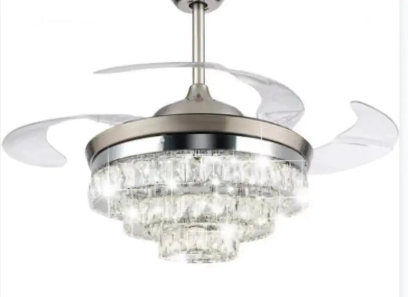 Crystal Luxury Invisible Ceiling Fan Light for Home