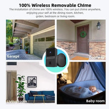 Sonnette intelligente sans fil WiFi, interphone, caméra vidéo, sonnette de porte, carillon de sécurité 