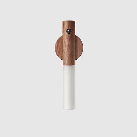 Magnetic Wood PIR Motion Sensor LED Night Light – USB Rechargeable Wireless Cabinet & Corridor Lamp