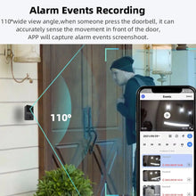 Sonnette intelligente sans fil WiFi, interphone, caméra vidéo, sonnette de porte, carillon de sécurité 