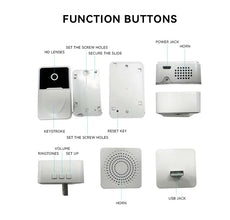 Sonnette intelligente sans fil avec interphone, caméra vidéo, carillon, anneau de porte