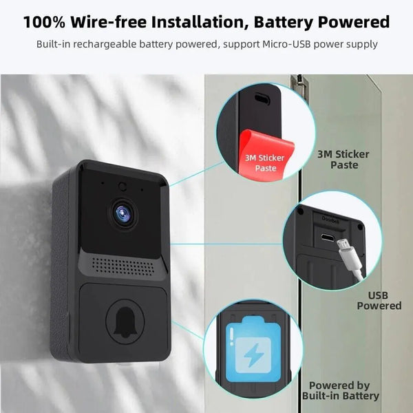 Smart Wireless WiFi Türklingel Intercom Video Kamera Tür Ring Glocke Chime Sicherheit 