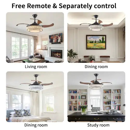 Moderner LED-Deckenventilator mit Licht und Fernbedienung. Nicht verfügbare Plattform – Temu